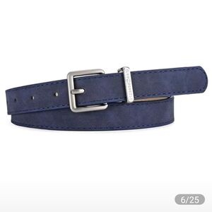 Women's Denim Blue Faux Leather Belt